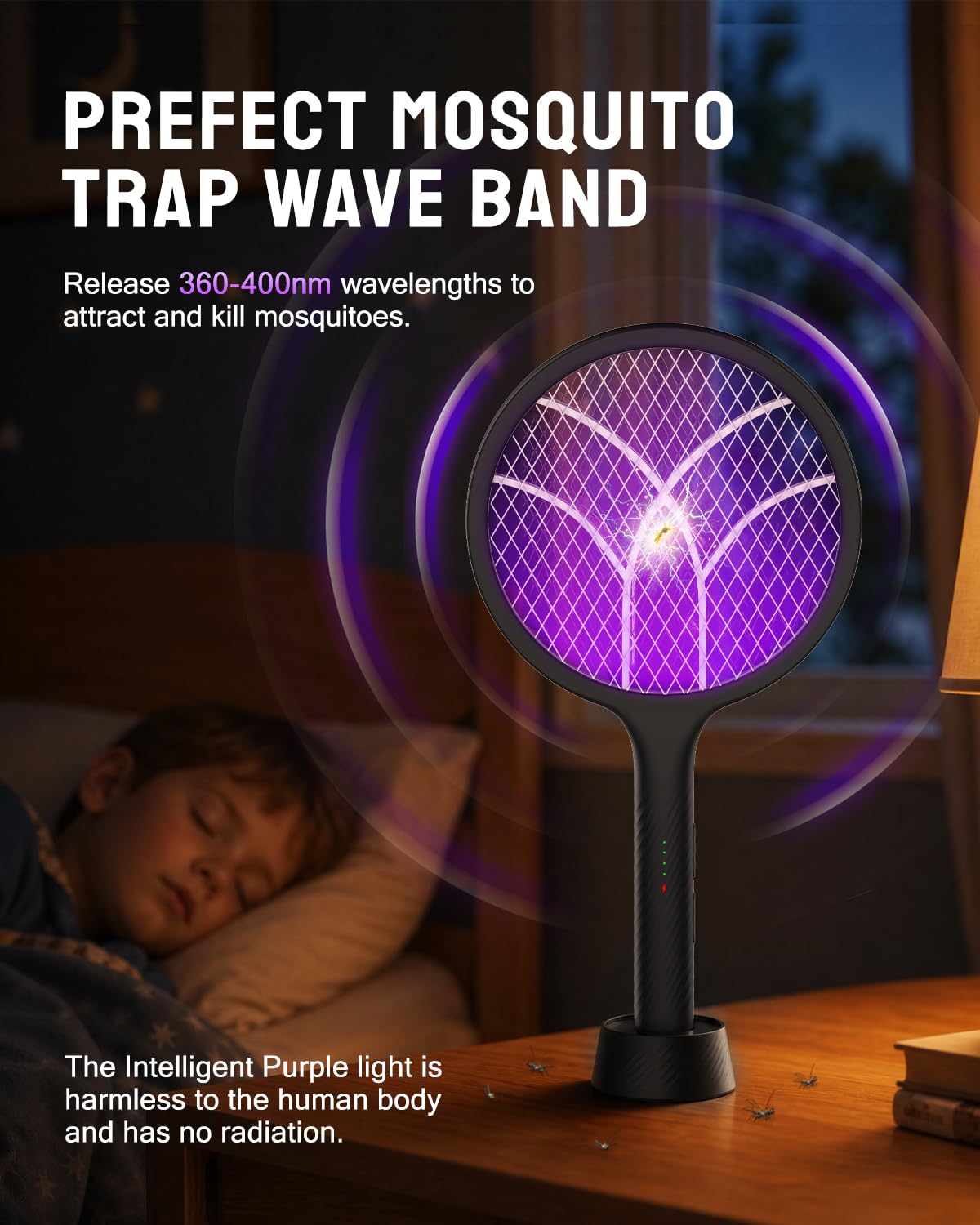 Mosiller Electric Fly Swatter Racket base for insect killing lamp