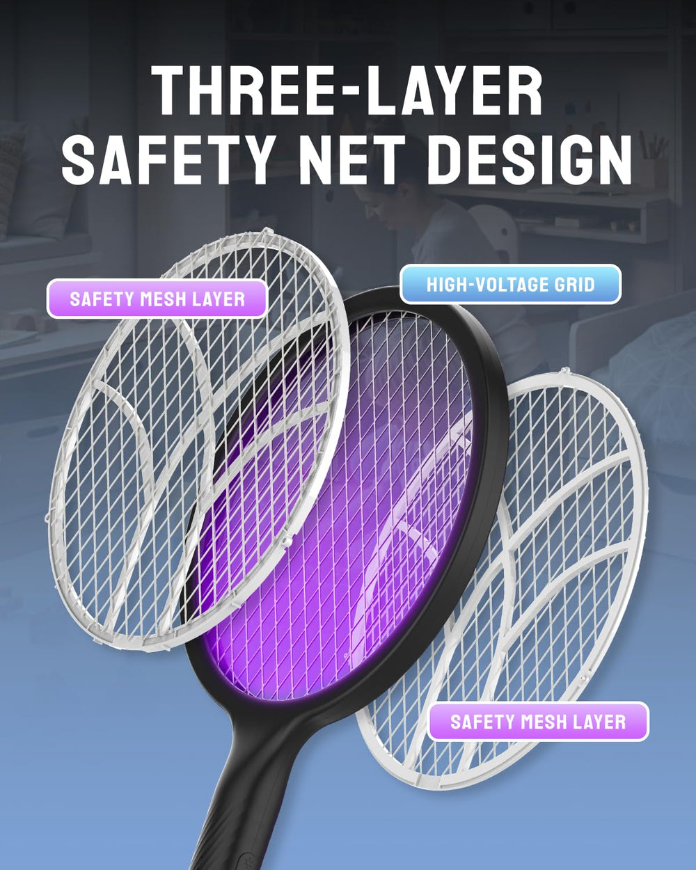 Mosiller Electric Fly Swatter Racket package contents