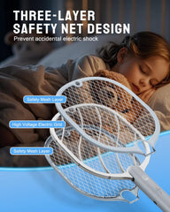 Mosiller Electric Fly Swatter side view with safety mesh