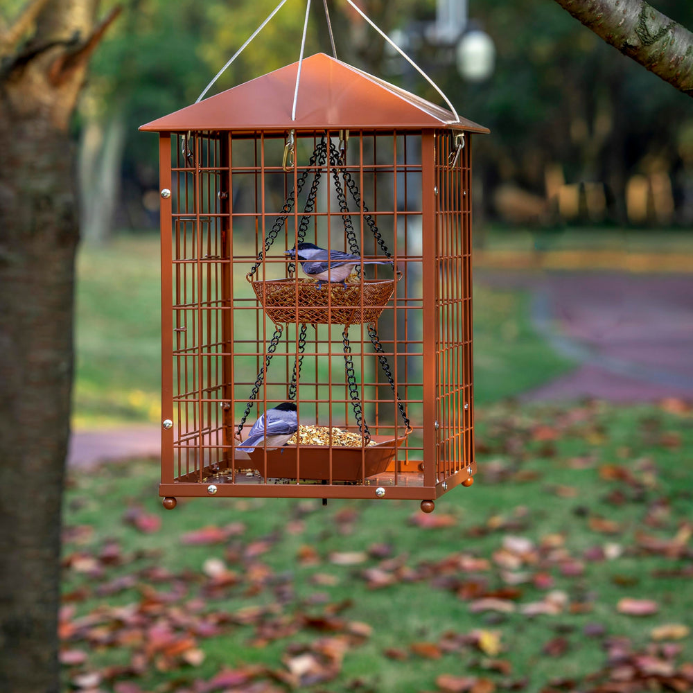Mosloly Bird Feeder with mealworms cup installed