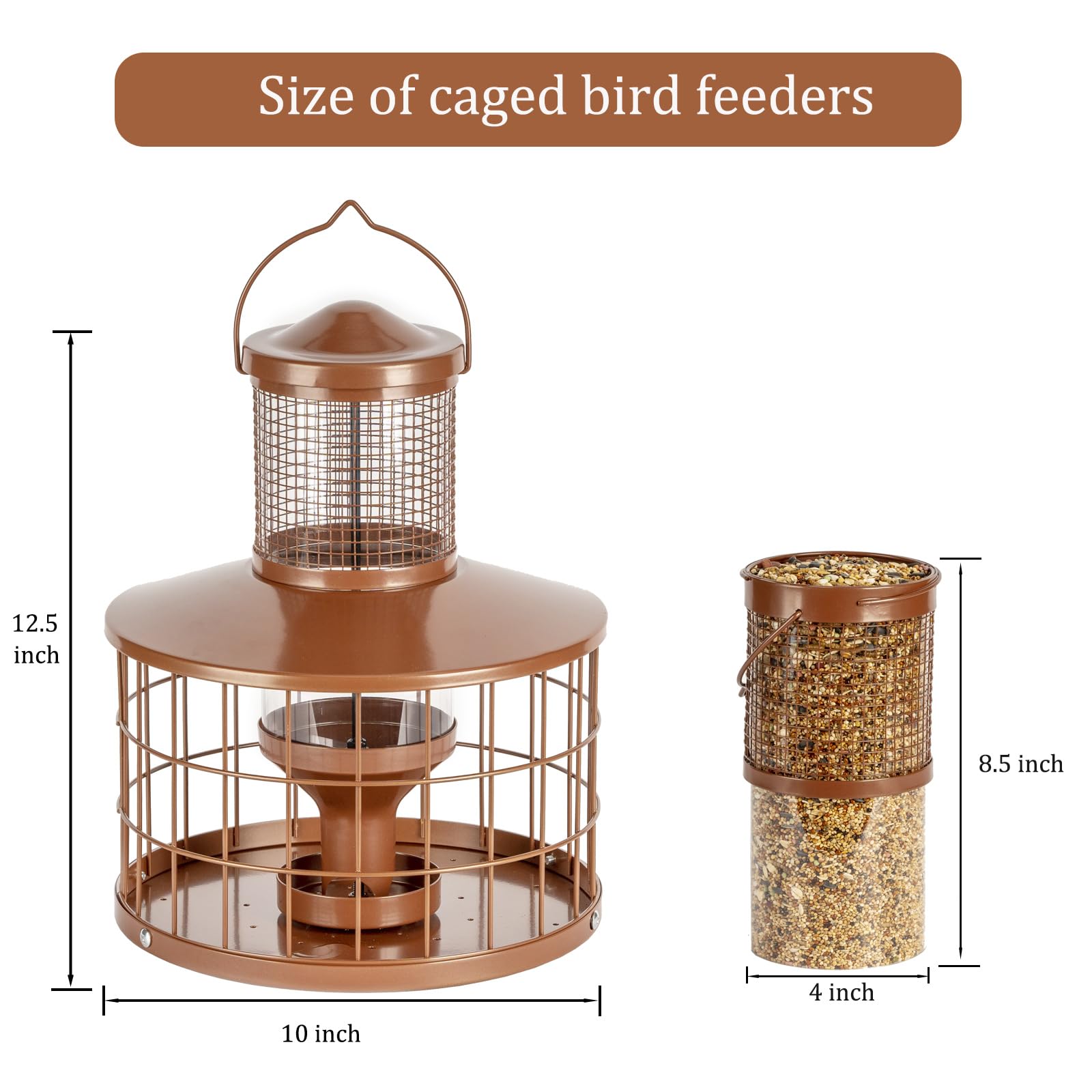 Mosloly Caged Bird Feeder assembly manual and parts