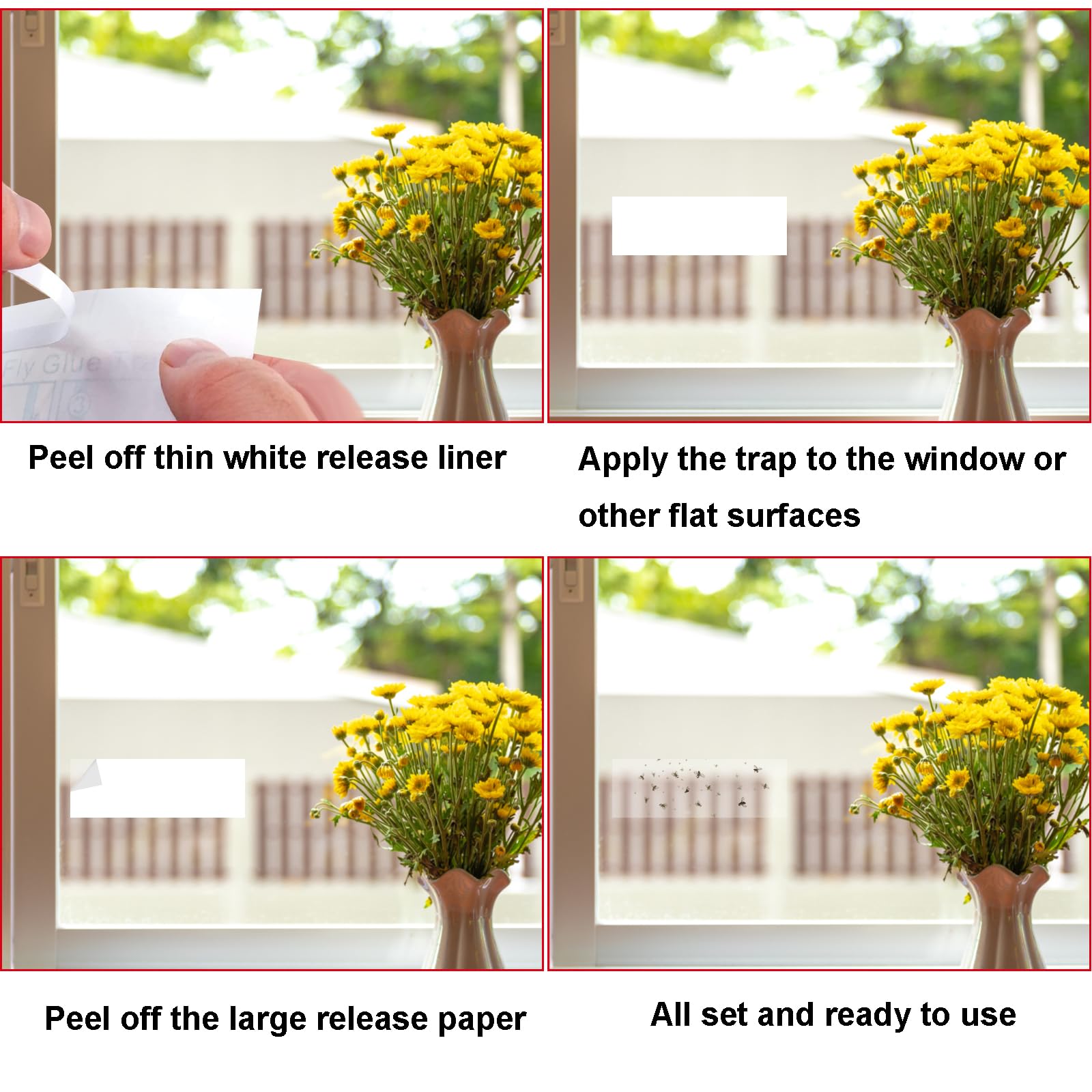 Mosqueda traps in use in a kitchen window