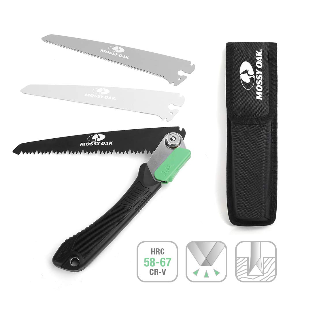 Mossy Oak 3 in 1 Folding Saw handle and lock mechanism