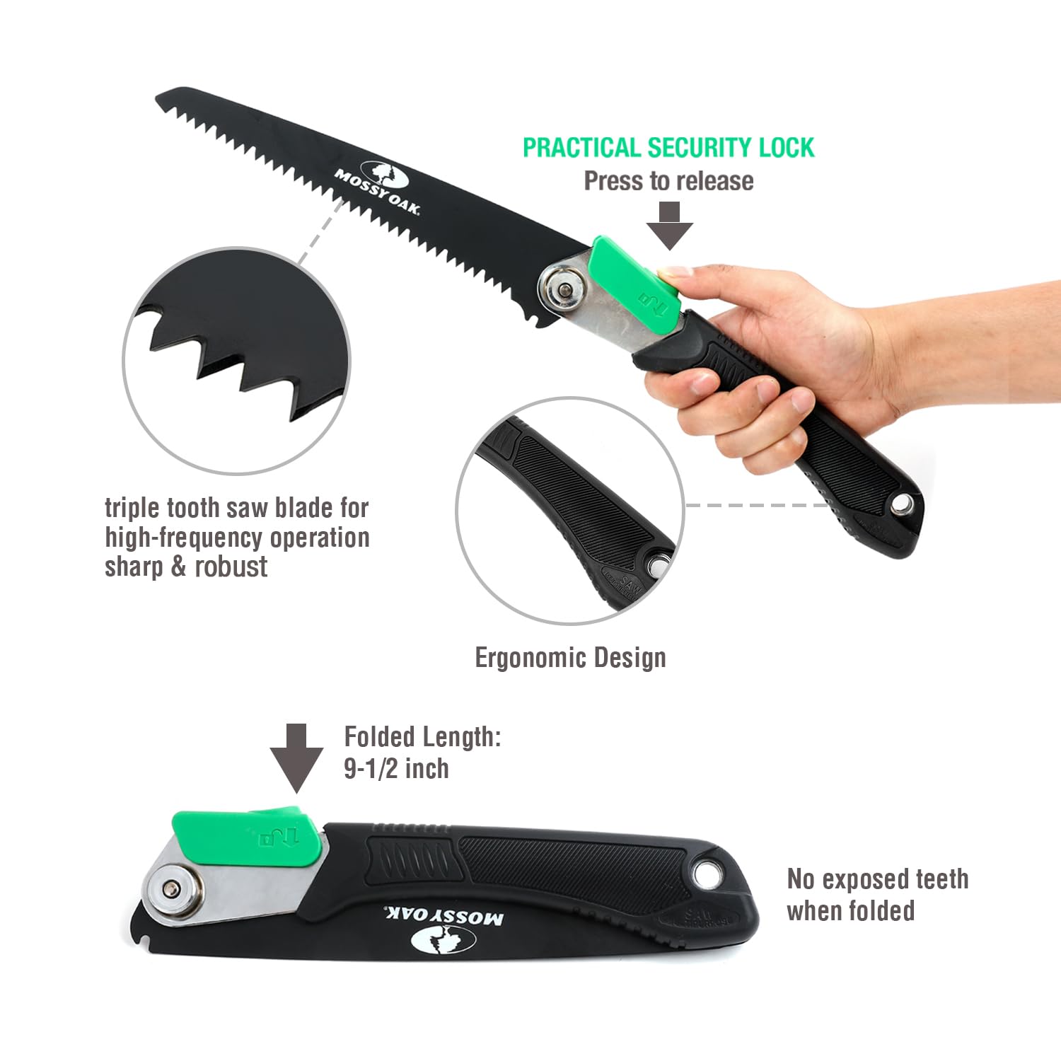 Mossy Oak Folding Saw with hardwood/plastic blade