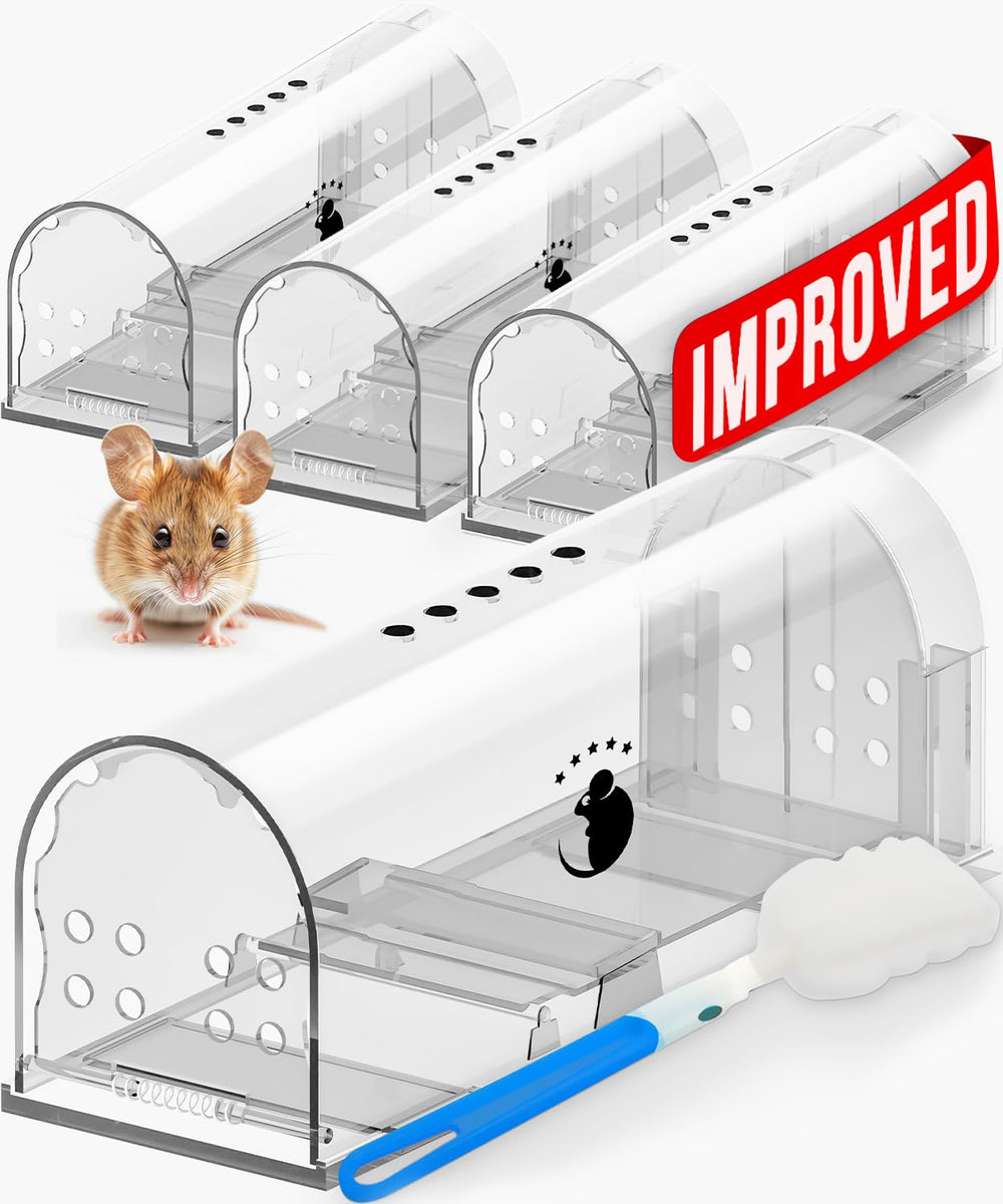 Motel Mouse humane mouse trap front view, white plastic