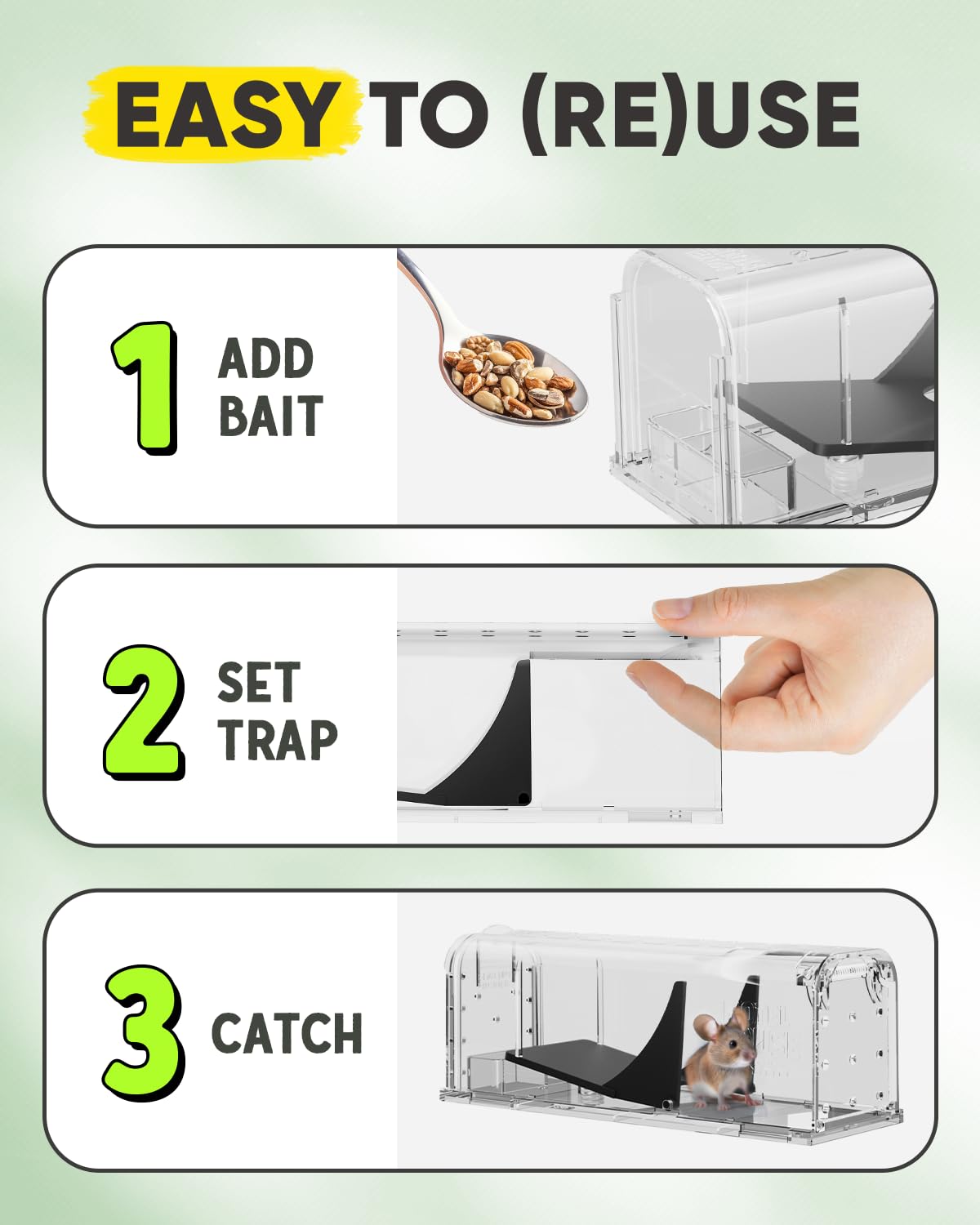 Motel Mouse humane mouse trap in a home setting