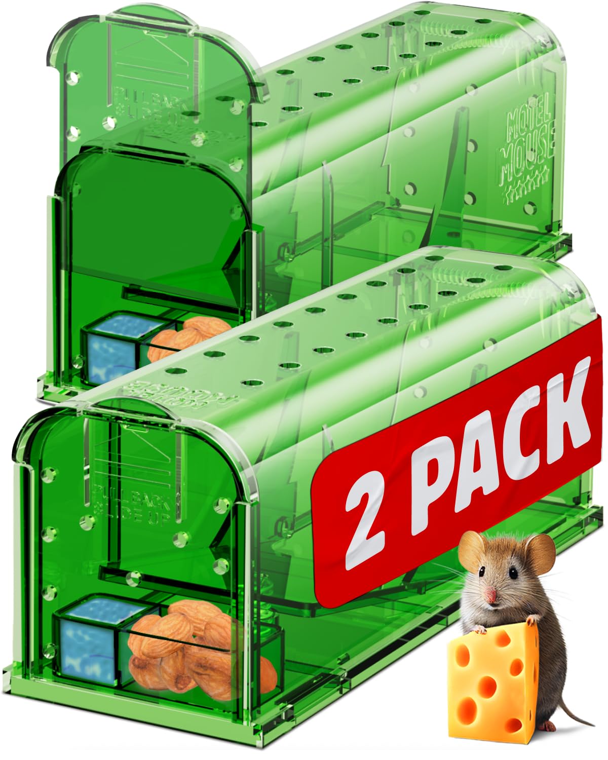 Motel Mouse humane mouse trap regular green front view