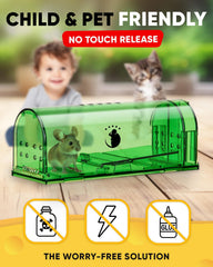 Motel Mouse humane trap showing the no-touch release mechanism