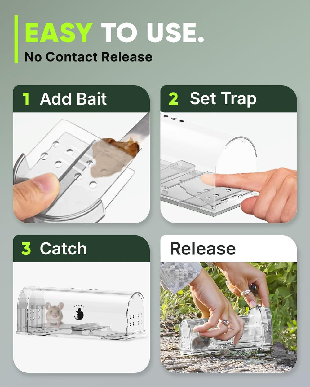 Motel Mouse traps with cleaning brush and instruction booklet