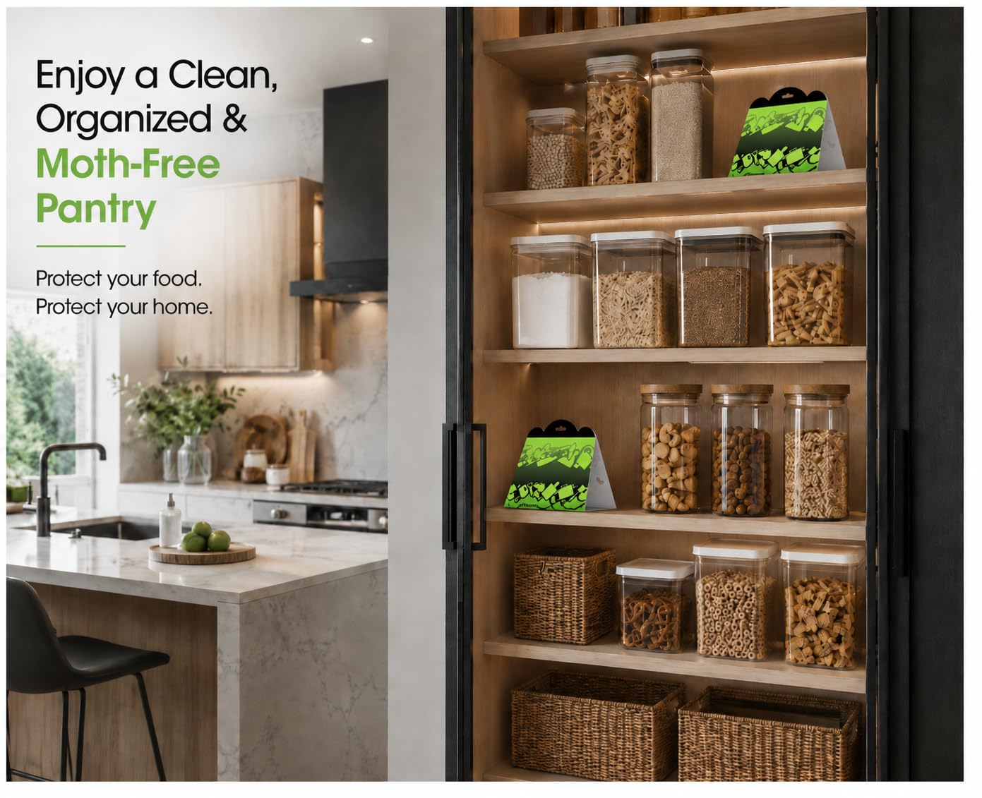 MothMag traps in various food storage areas