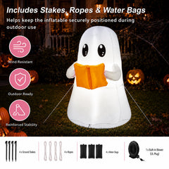 Motionchic inflatable ghost glowing at night with LED lights