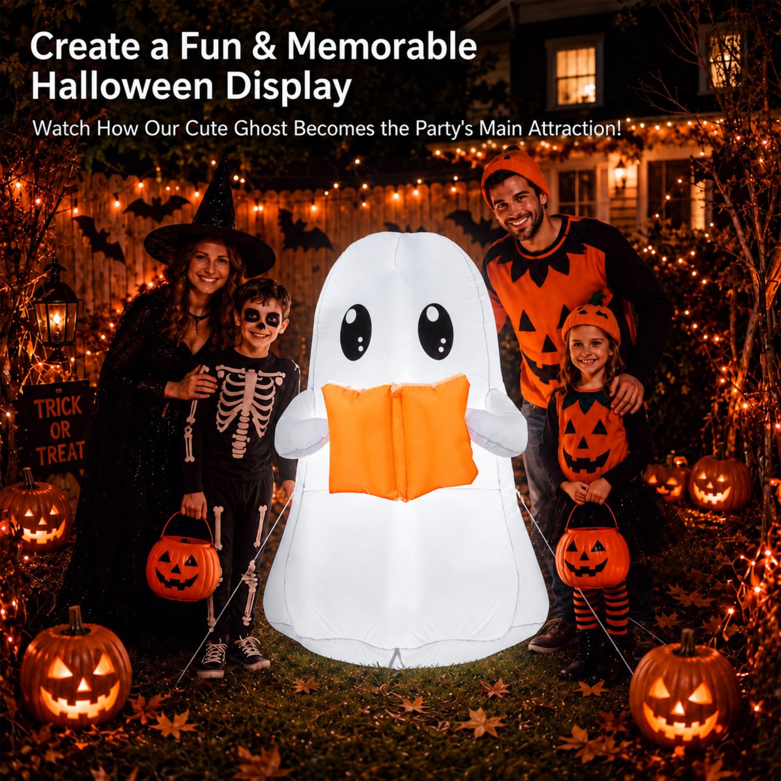 Motionchic inflatable ghost packaging and included accessories