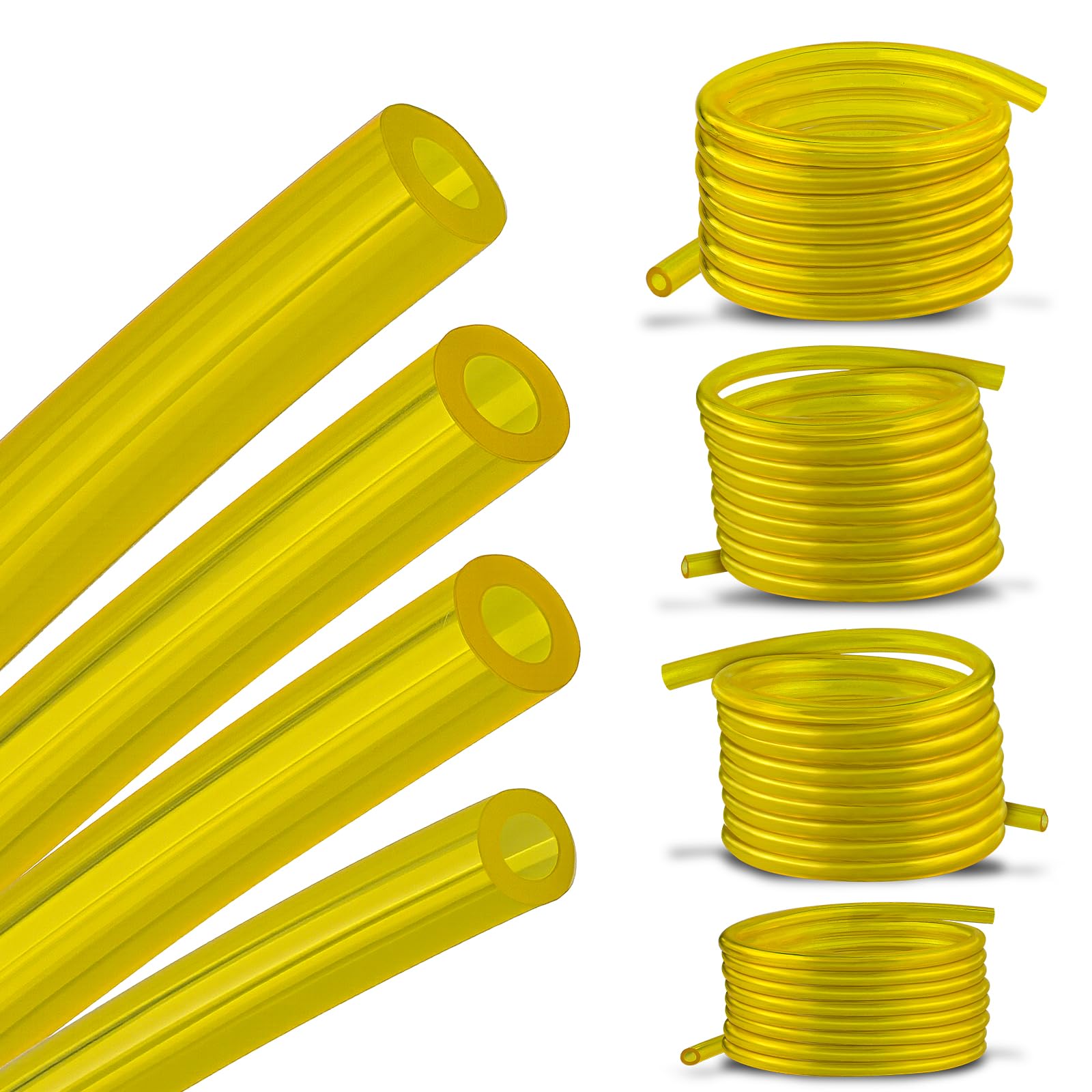 MOTOALL Fuel Line Hose 4 ft, yellow synthetic rubber