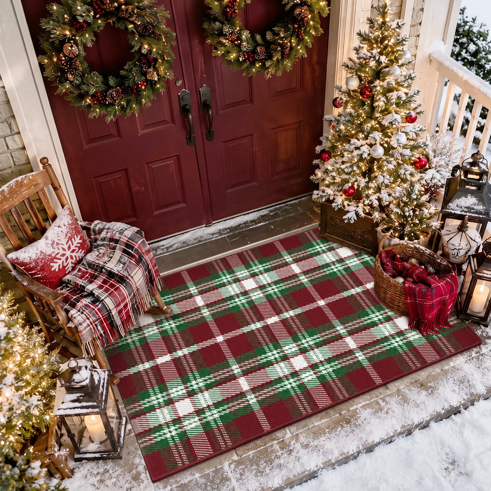 Moucuny Christmas doormat showing its vibrant colours