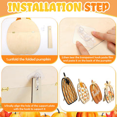 Moucuny pumpkin signs laid out for installation with hooks