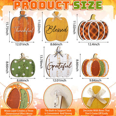 Moucuny set of 6 pumpkin signs in autumn setting