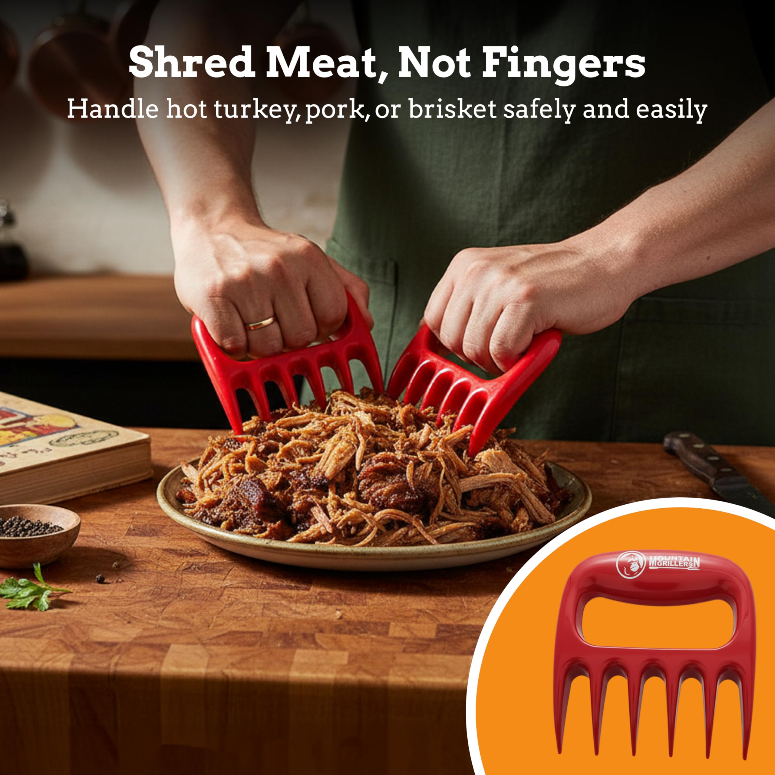 MOUNTAIN GRILLERS Bear Meat Claws, ergonomic handles close-up