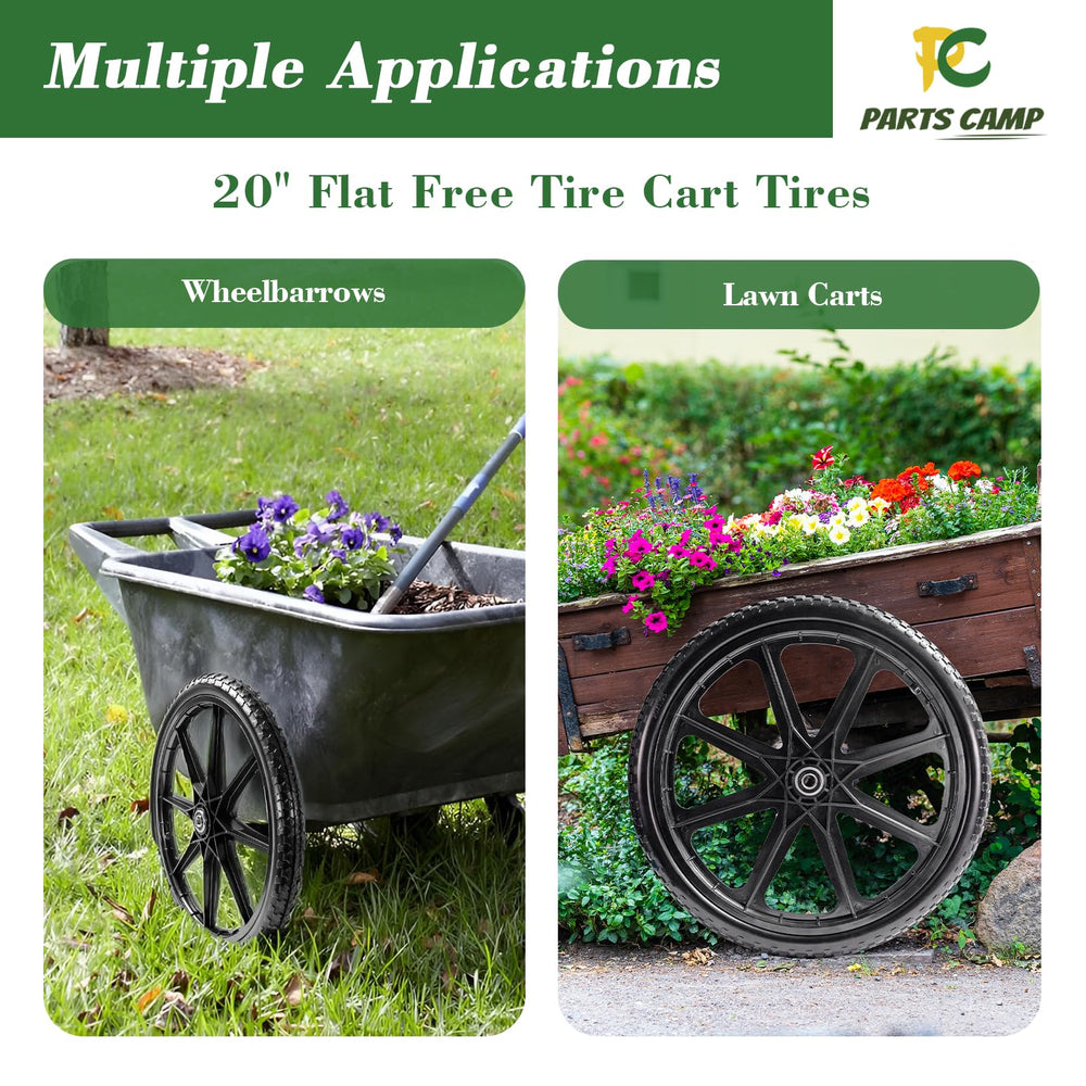 Mounted Parts Camp tire on a wheelbarrow