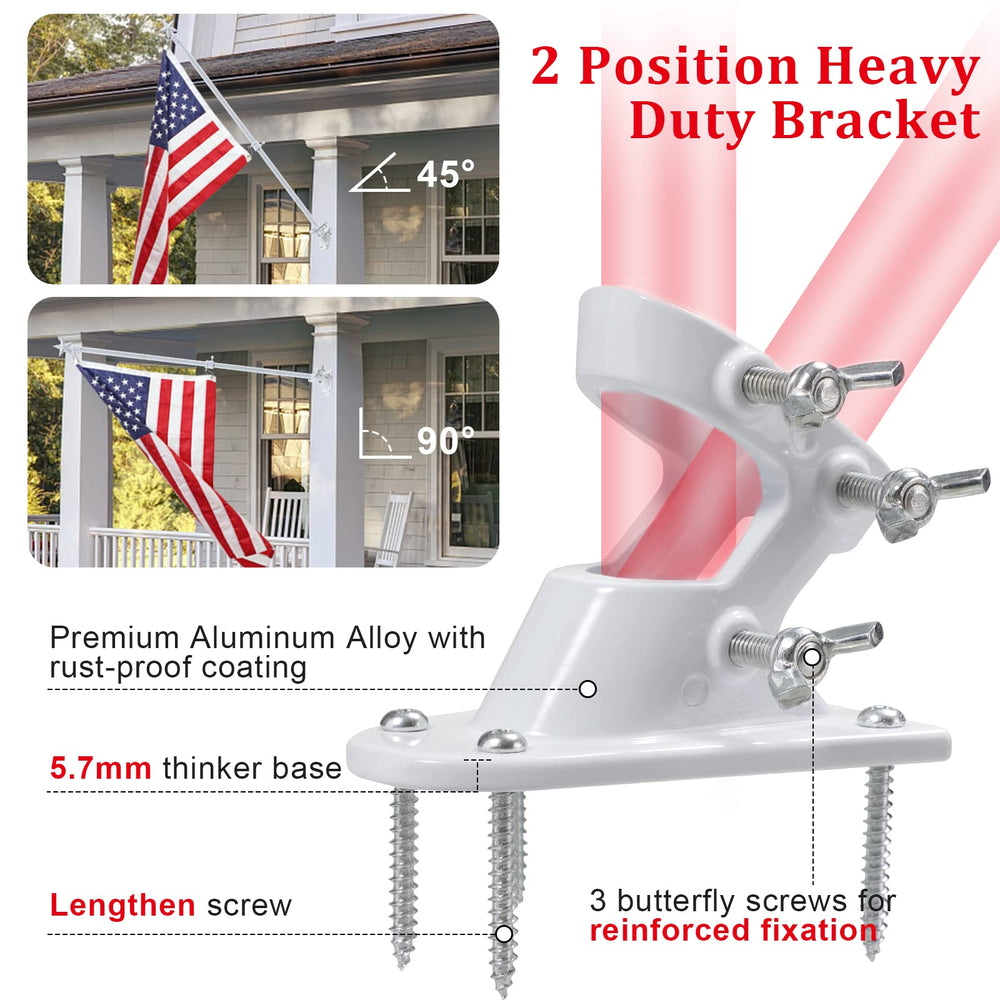 Mounting bracket for flagpole at 45 degree angle