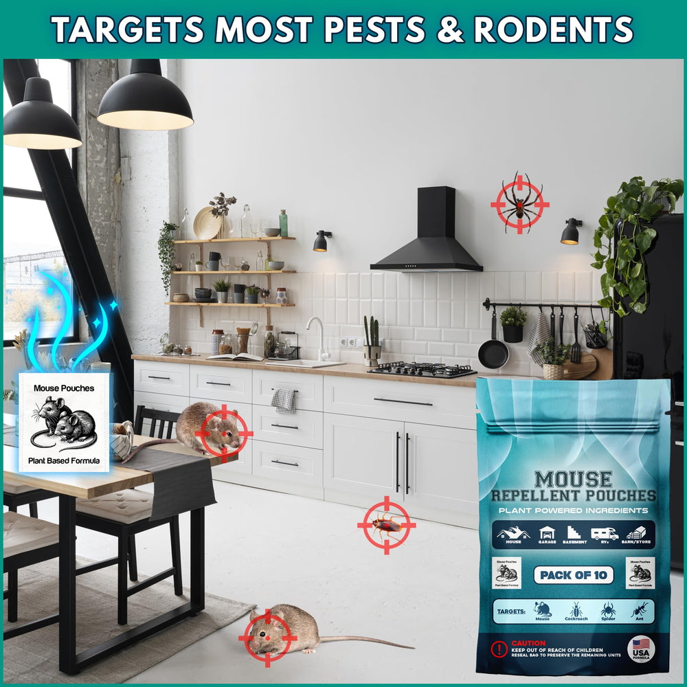 Mouse Repellent Pouches in a garden setting
