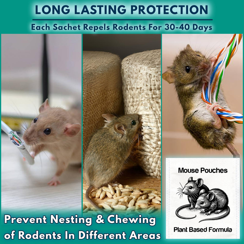 Mouse Repellent Pouches in use around plants