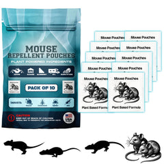 Mouse Repellent Pouches package front view with 10 pouches