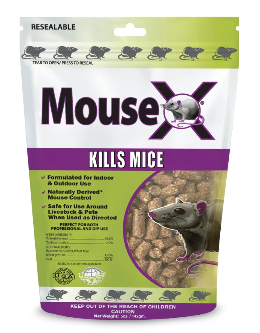 MouseX Rodent Control Bait Pellets 5 oz bag front view
