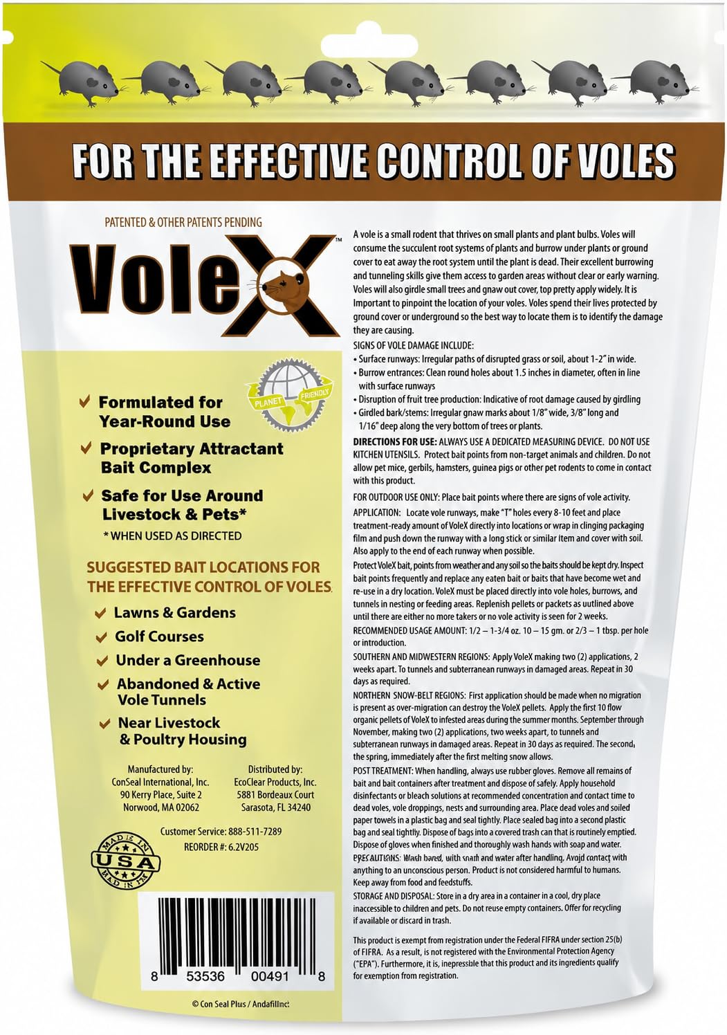 MouseX VoleX pellets in a garden application