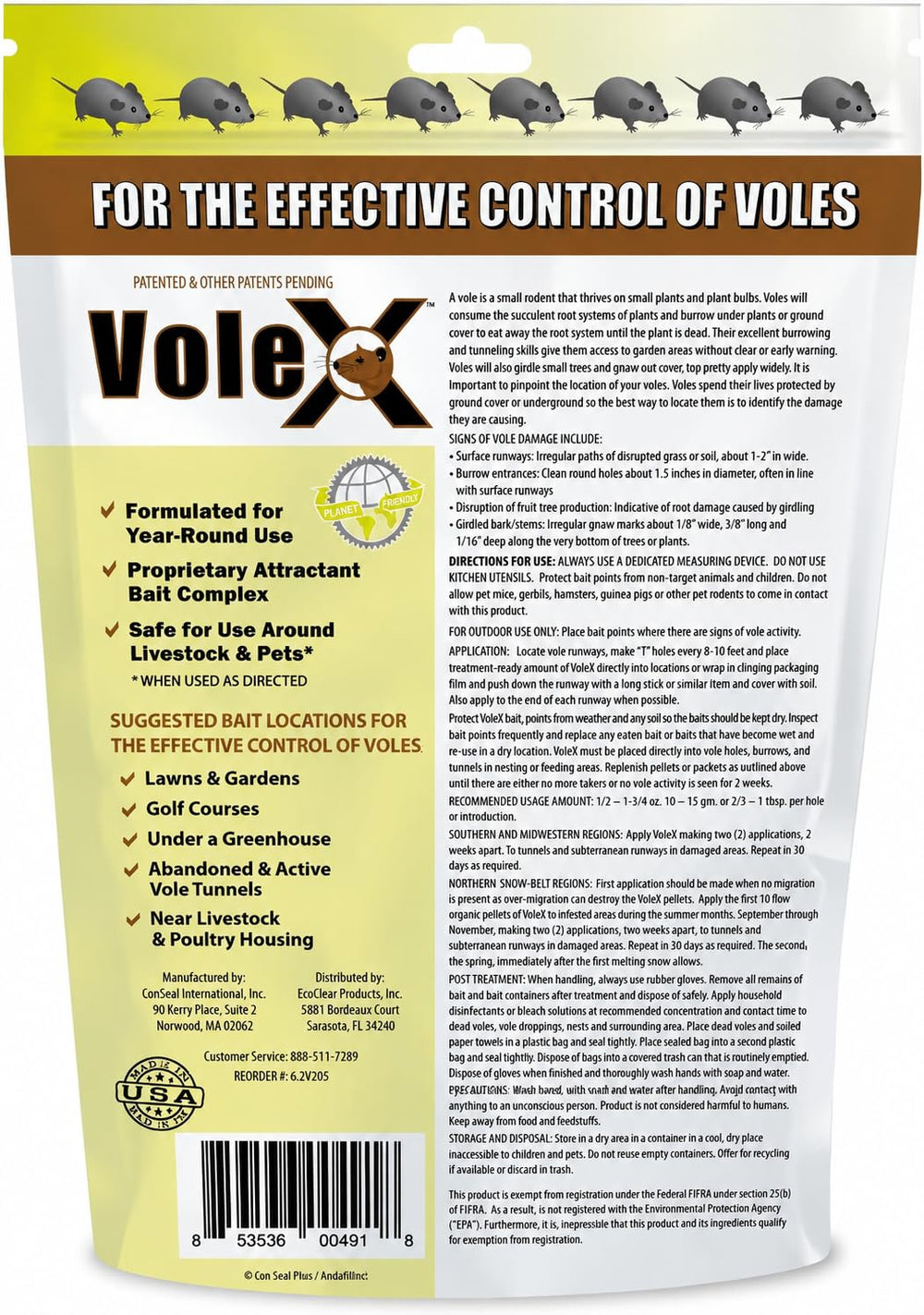 MouseX VoleX pellets in a garden application