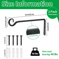 MOWPOG 10 Inch Plant Hanger installation accessories including screws and anchors