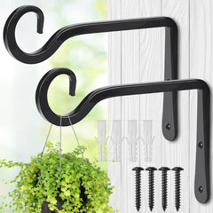 MOWPOG 6 Inch black metal plant hanger front view