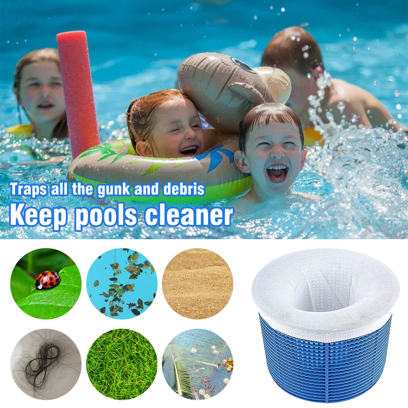 MPINOI Pool Skimmer Filter Socks in use