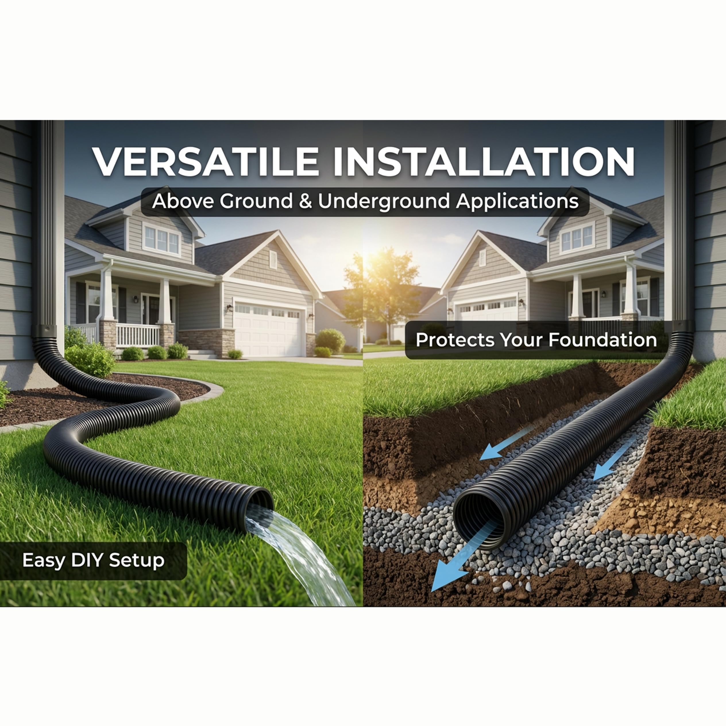 MPOBSP 10 Feet Pond Tubing coiled on a garden surface