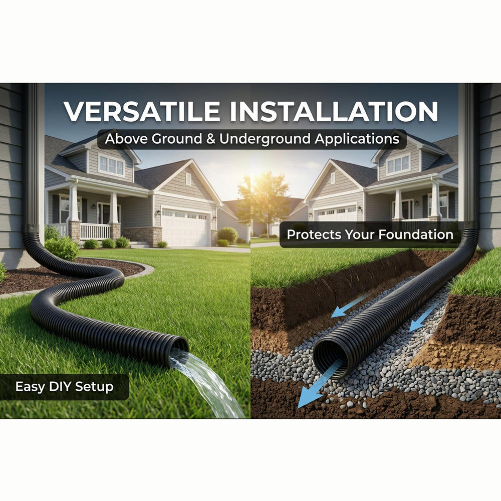 MPOBSP 10 Feet Pond Tubing coiled on a garden surface