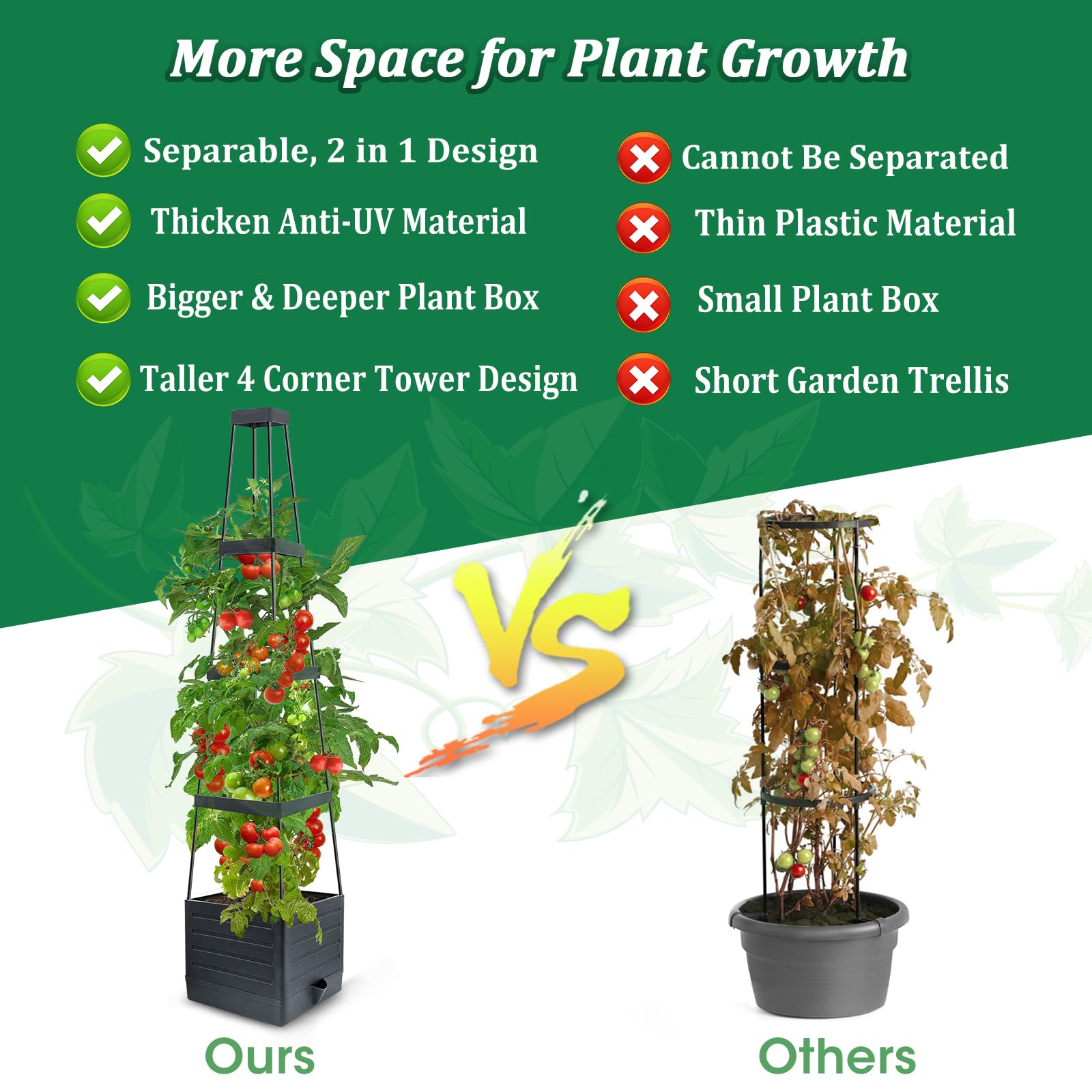 MQFORU 57 inch planter boxes suitable for climbing plants