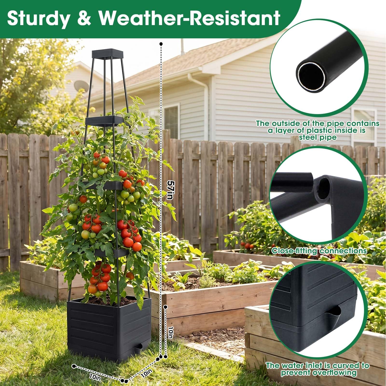 MQFORU raised garden bed planter boxes in gray