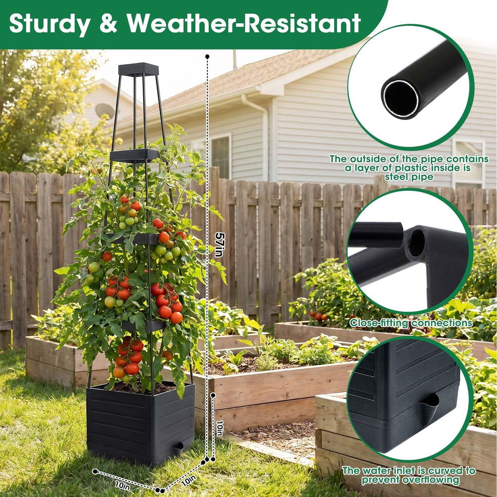 MQFORU raised garden bed planter boxes in gray