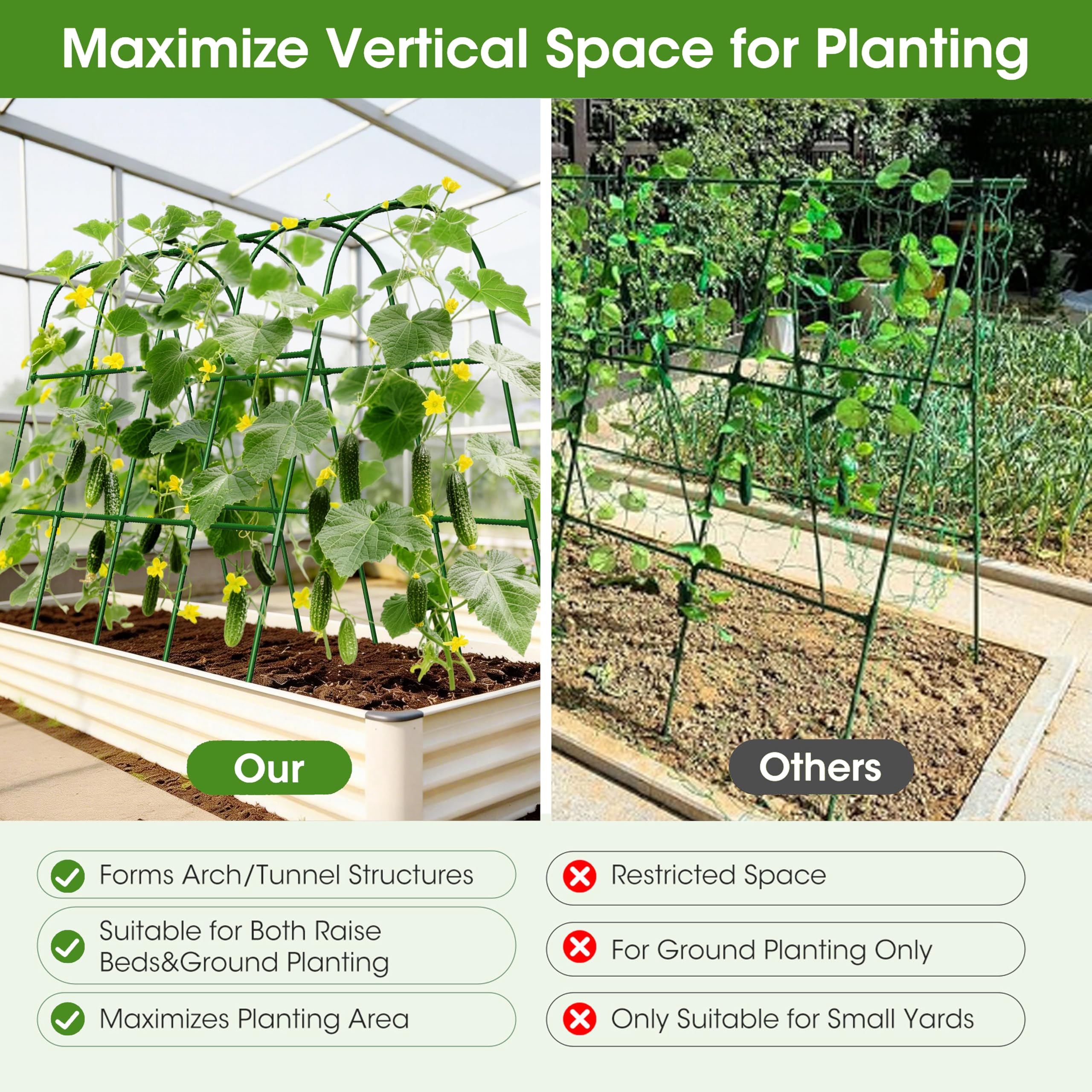 MQHUAYU Cucumber Trellis close-up of plastic coating
