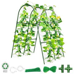 MQHUAYU Cucumber Trellis front view, green color, U-shape