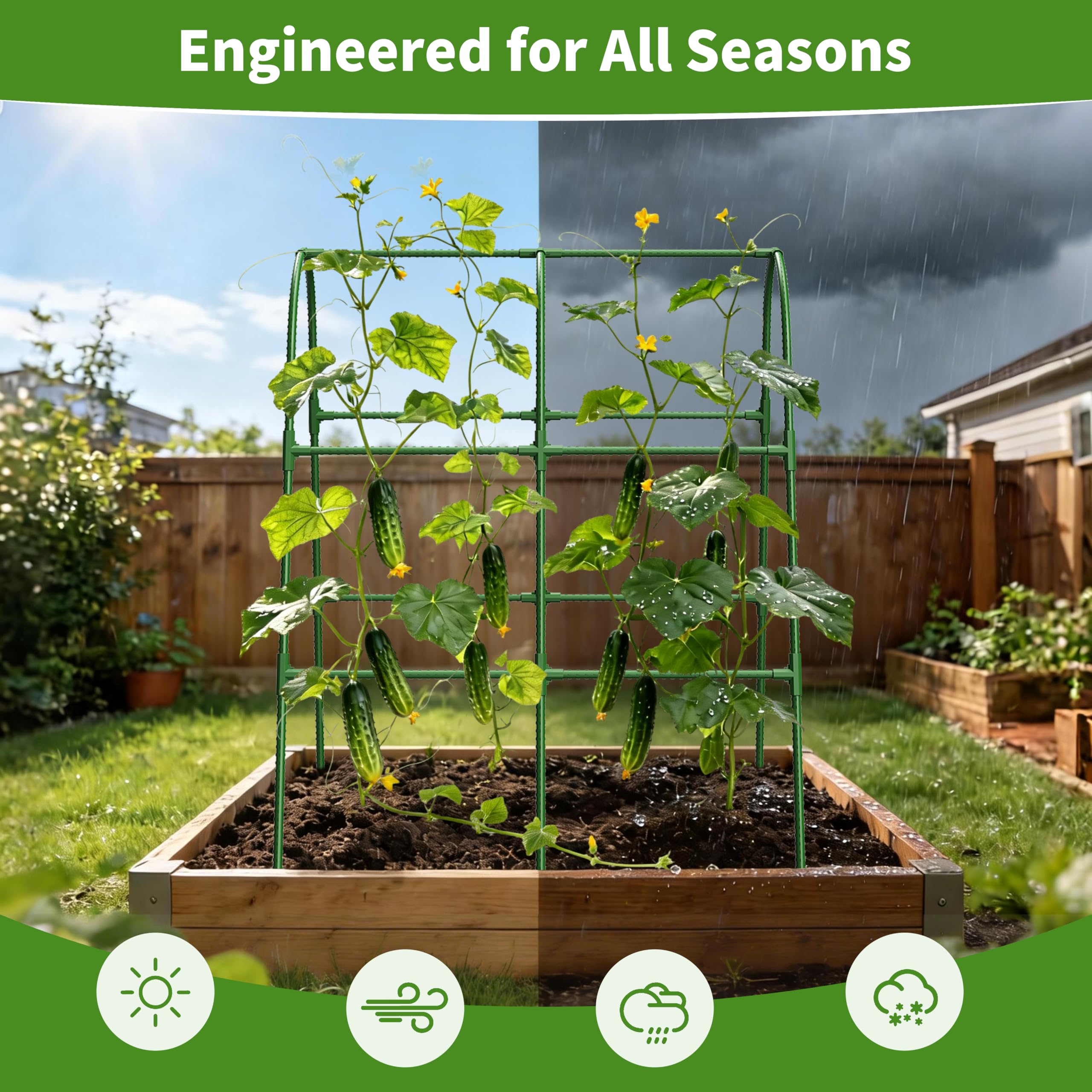 MQHUAYU Cucumber Trellis in garden setup