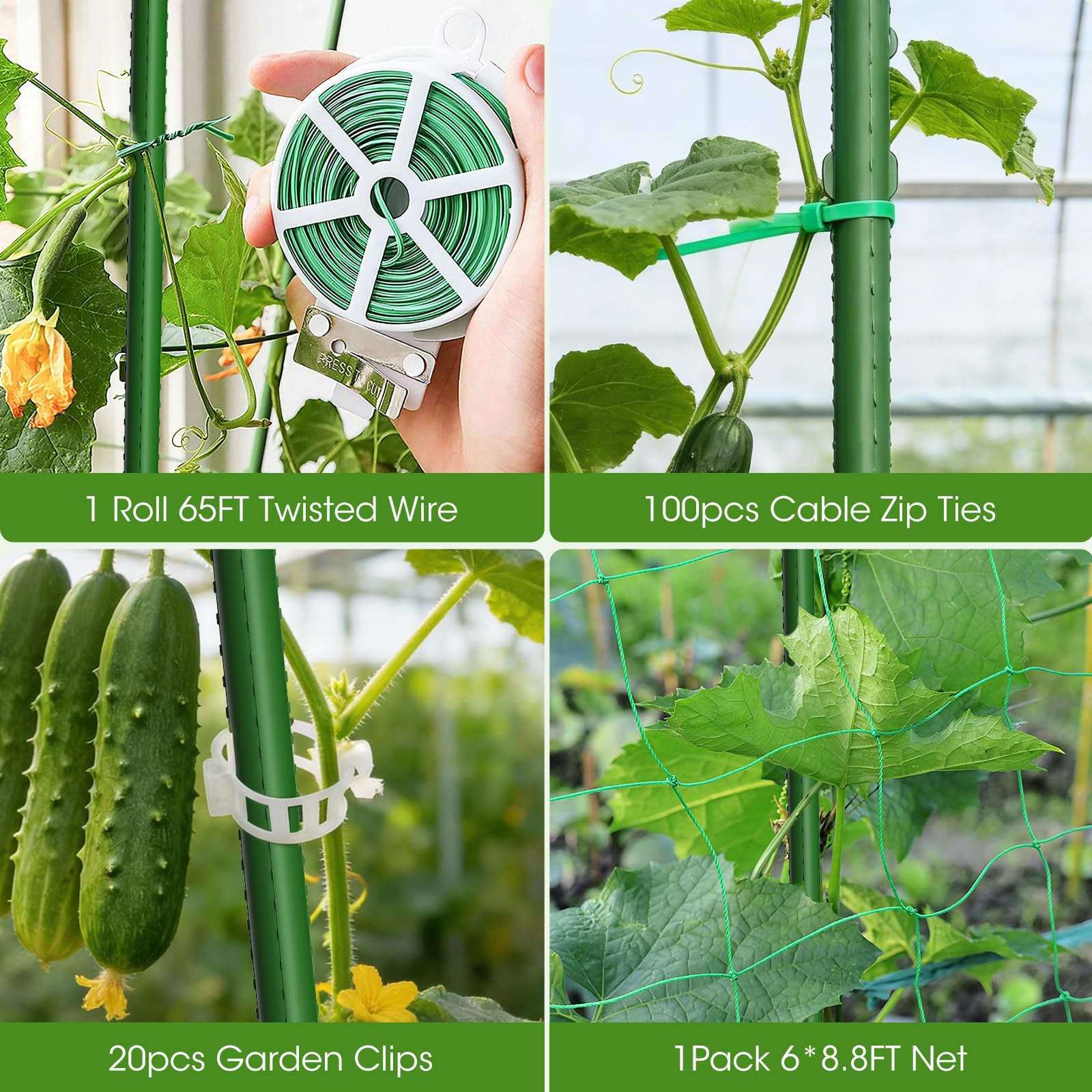 MQHUAYU Cucumber Trellis showing height adjustment feature