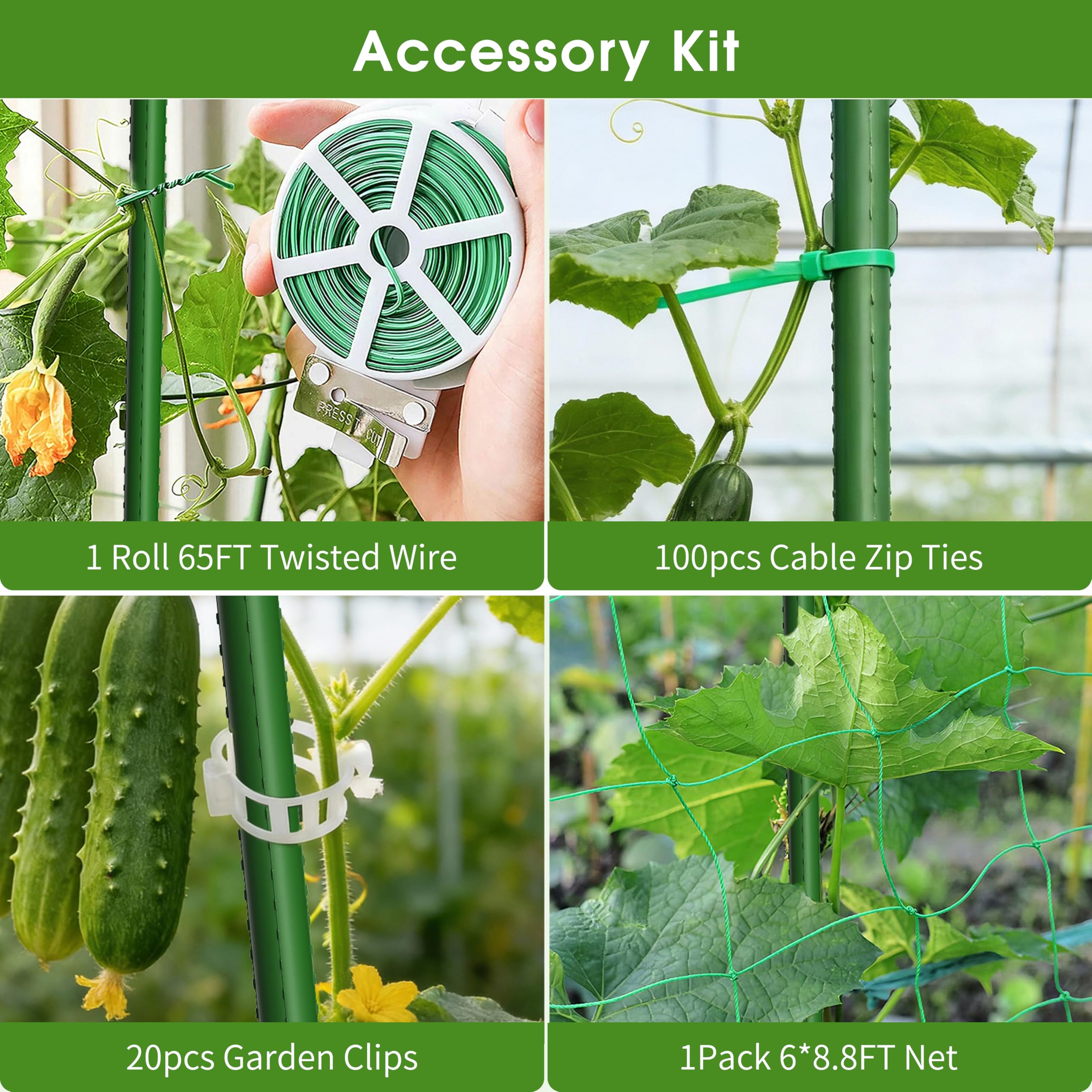 MQHUAYU Cucumber Trellis with various climbing vegetables