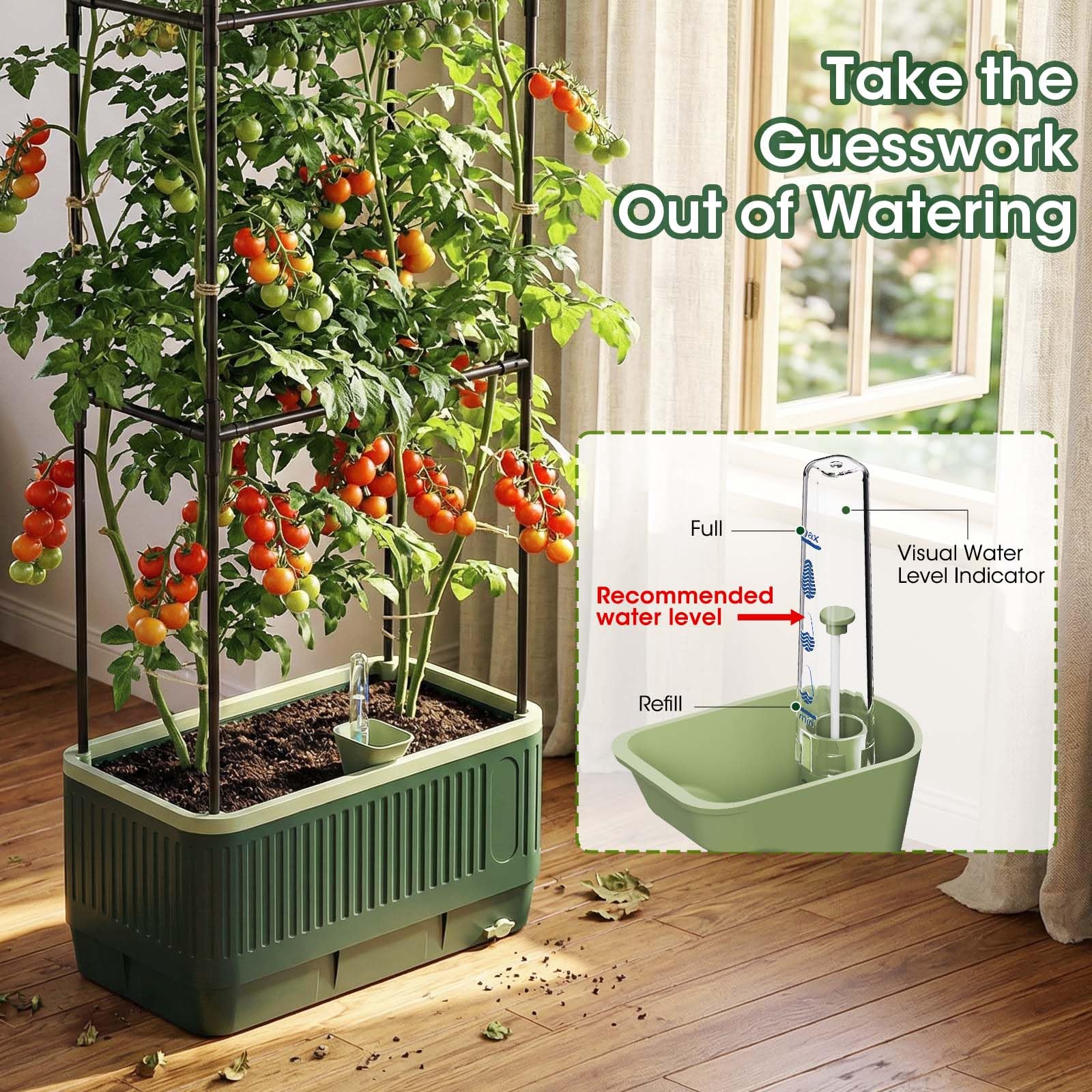 MQHUAYU planter box filled with soil and plants