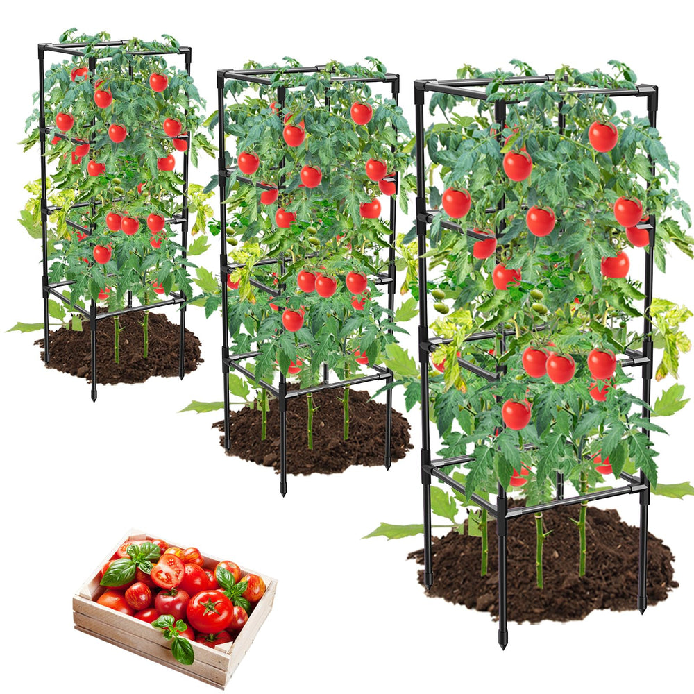 MQHUAYU Tomato Cage set front view, three units