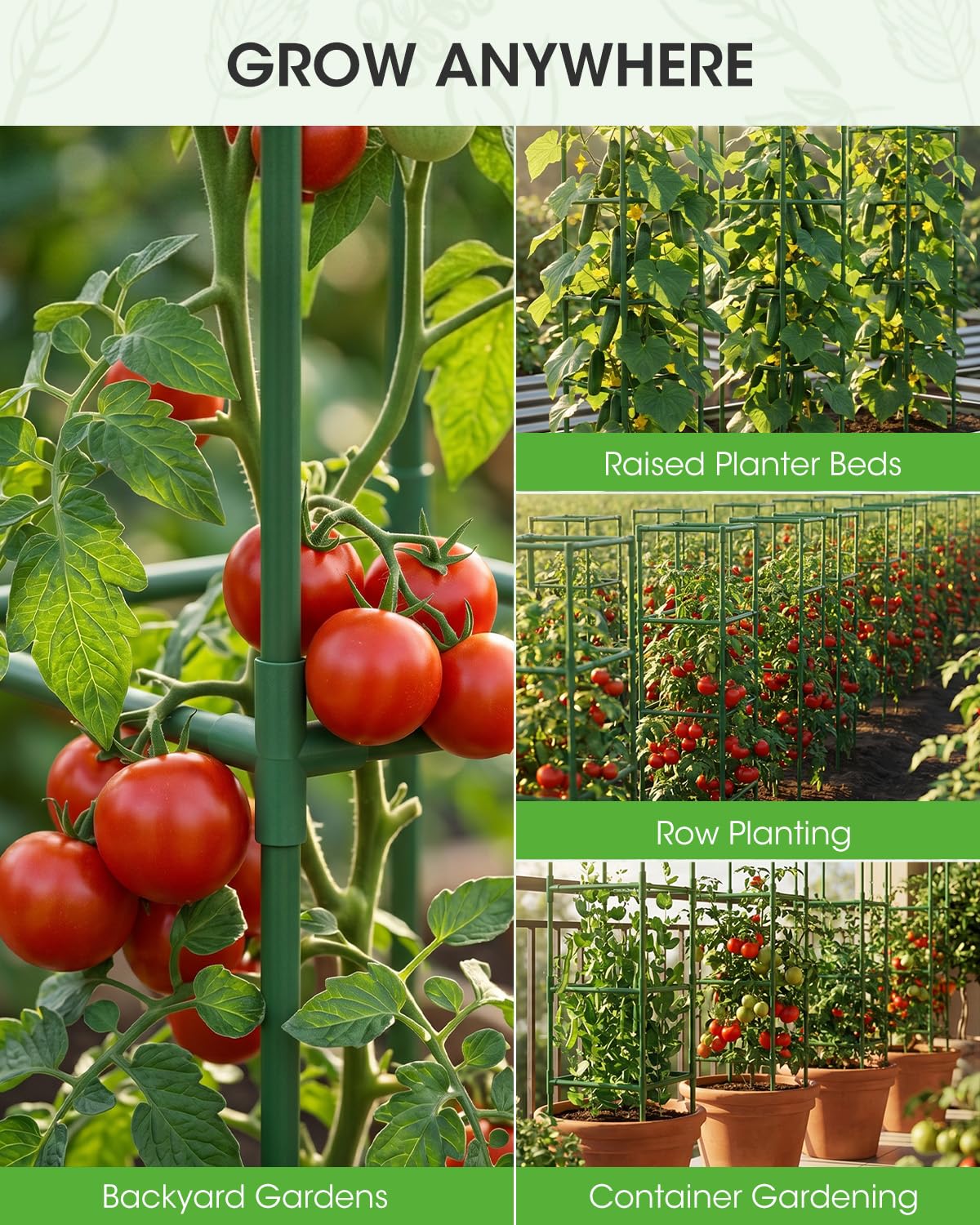 MQHUAYU tomato cages in a greenhouse setting