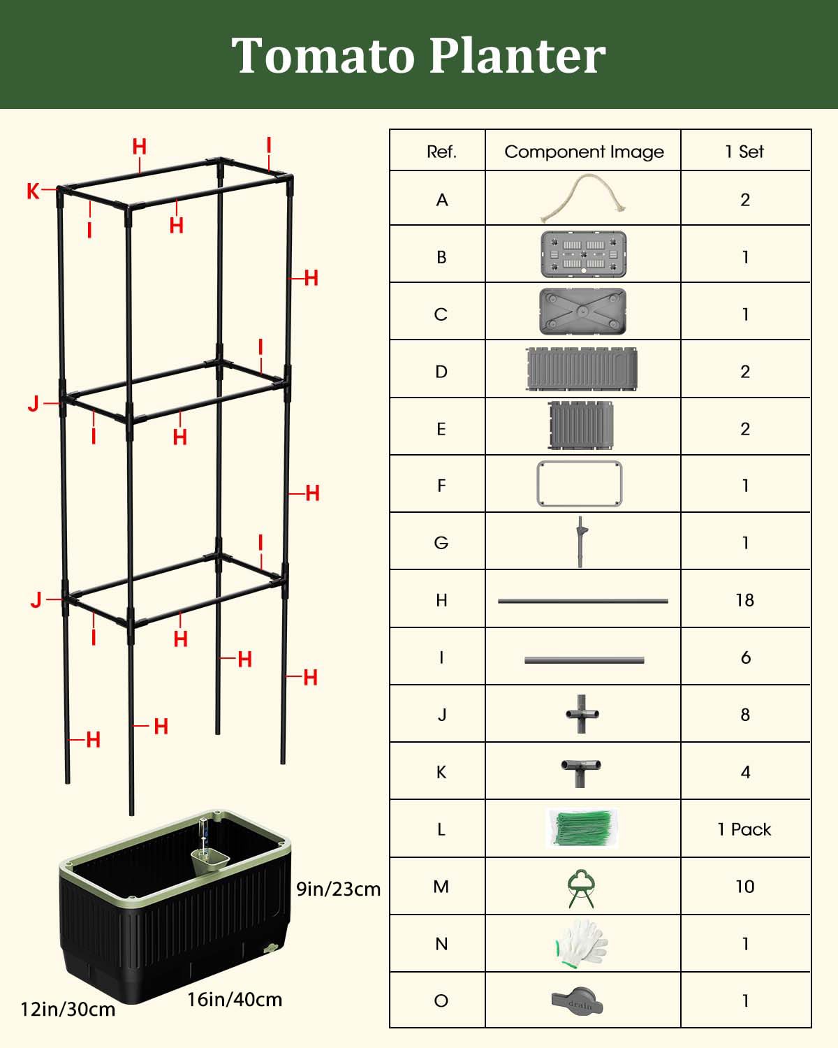 MQJIAZHI Self Watering Tomato Planter, top view