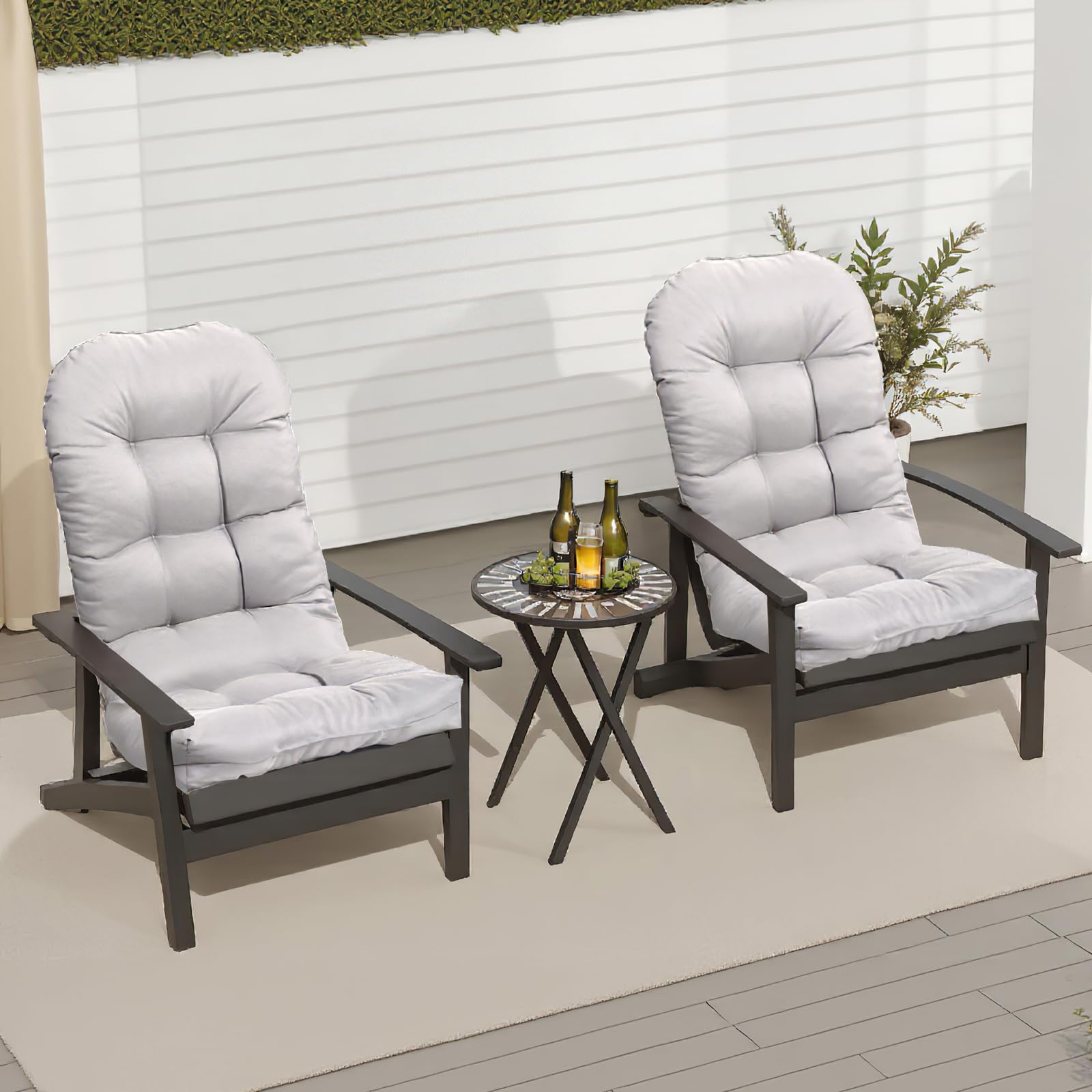 MQK Adirondack chair cushion in grey side view