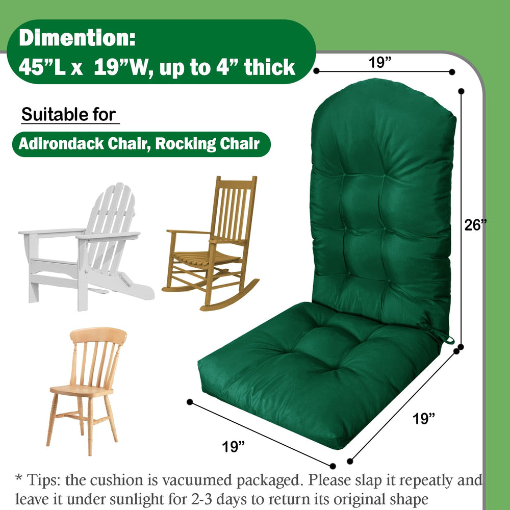 MQK Adirondack Chair Cushion in sunlight for fluffing