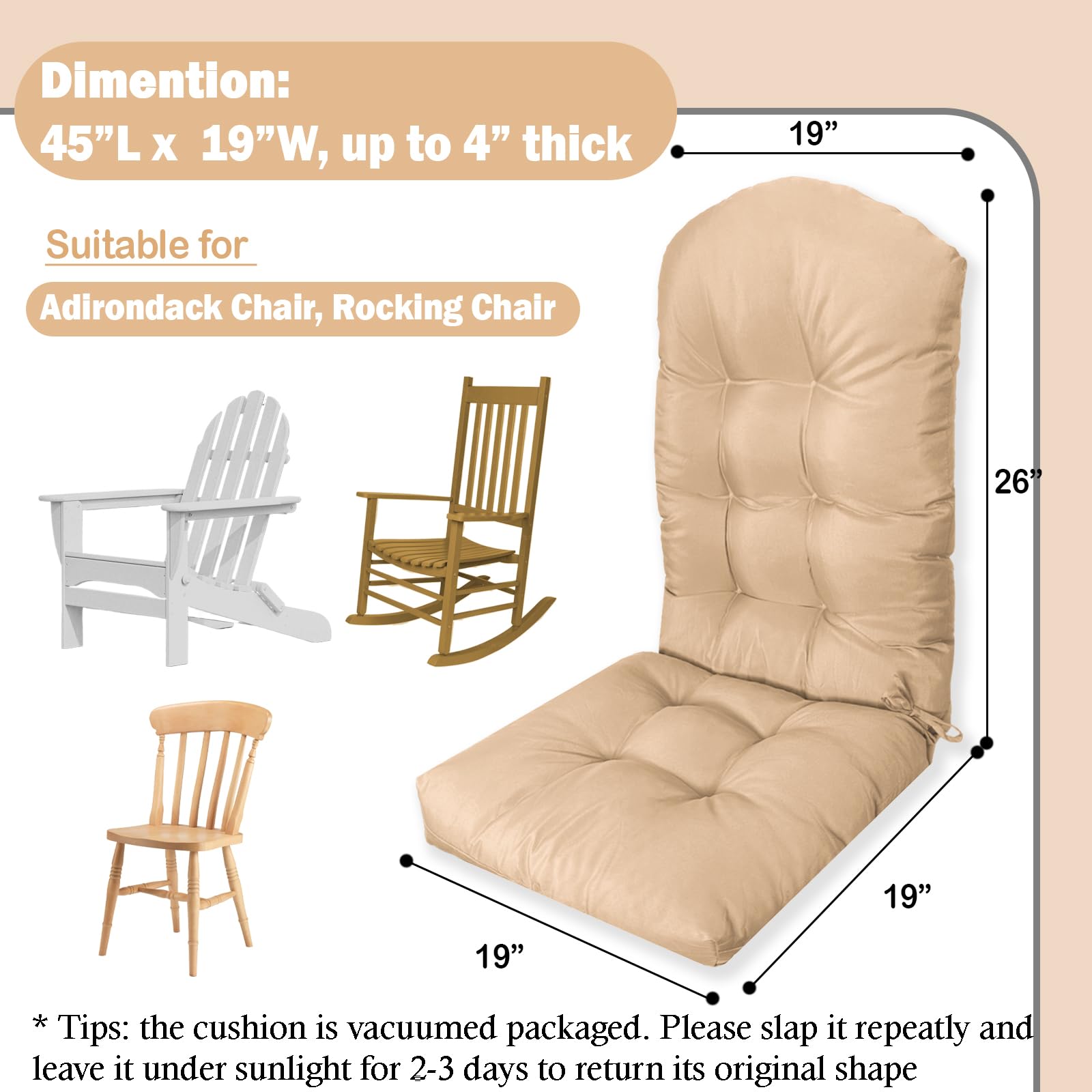 MQK Adirondack Chair Cushion packed for shipping