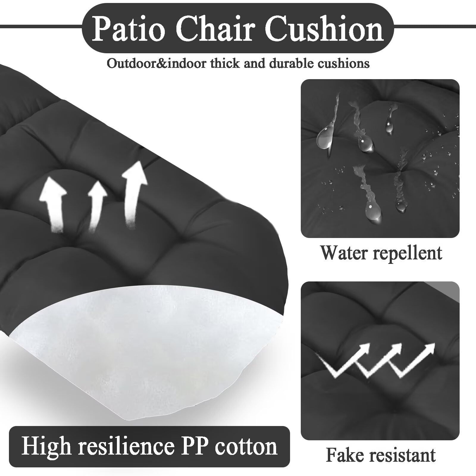 MQK Adirondack Chair Cushion, showing water-repellent fabric